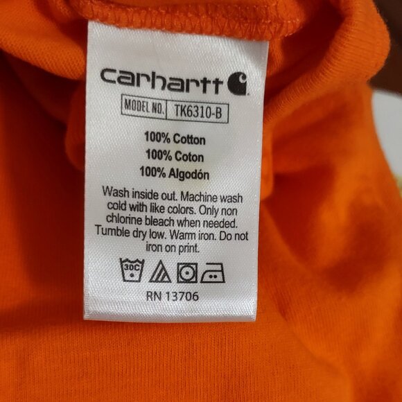 Carhartt Baby Onsie Long Sleeve Orange Outdoor Graphic & Logo NWOT 9 Month - Picture 7 of 7